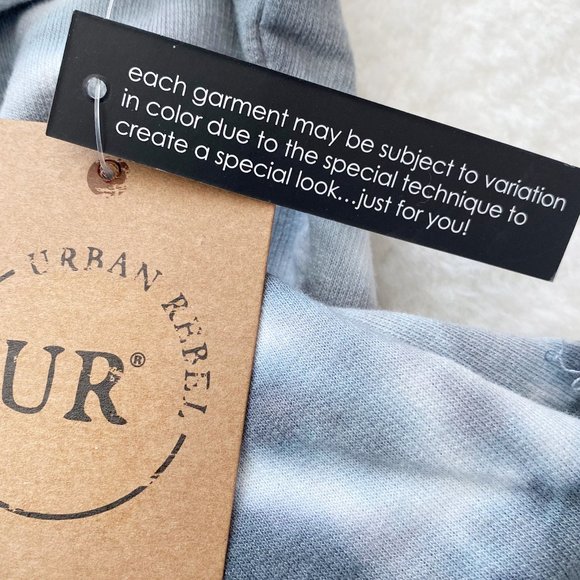 URBAN REBEL Women's Hoodie, Tie Dye Light Hooded Sweatshirt, Gray, 2X - Picture 9 of 9